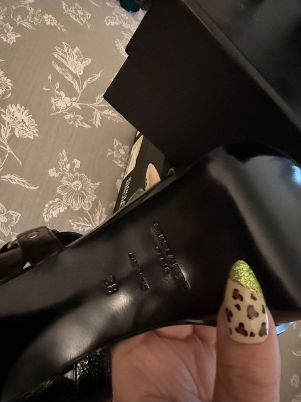 Saint Laurent Lido Black Leather Platform Ankle-Strap Heels - Picture 8 of 9